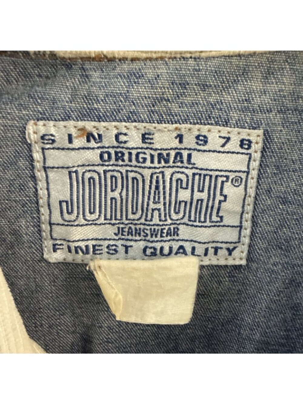 VTG JORDACHE LARGE STONEWASH DENIM JEAN TRUCKER COWBOY RANCH JACKET SZ Large - Picture 4 of 9